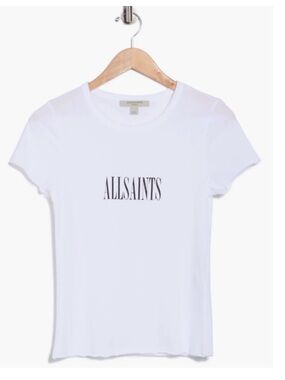 $79 All Saints White Short-Sleeve Logo Tee